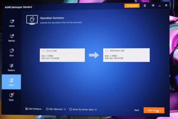 Как клонировать системный диск ssdhdd