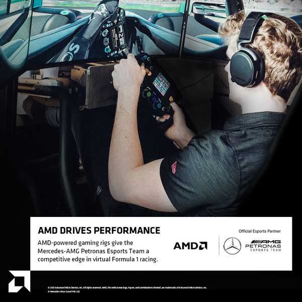 Amd и эспортивная команда mercedes amg petronas сотрудничают для высокооктанового геймплея